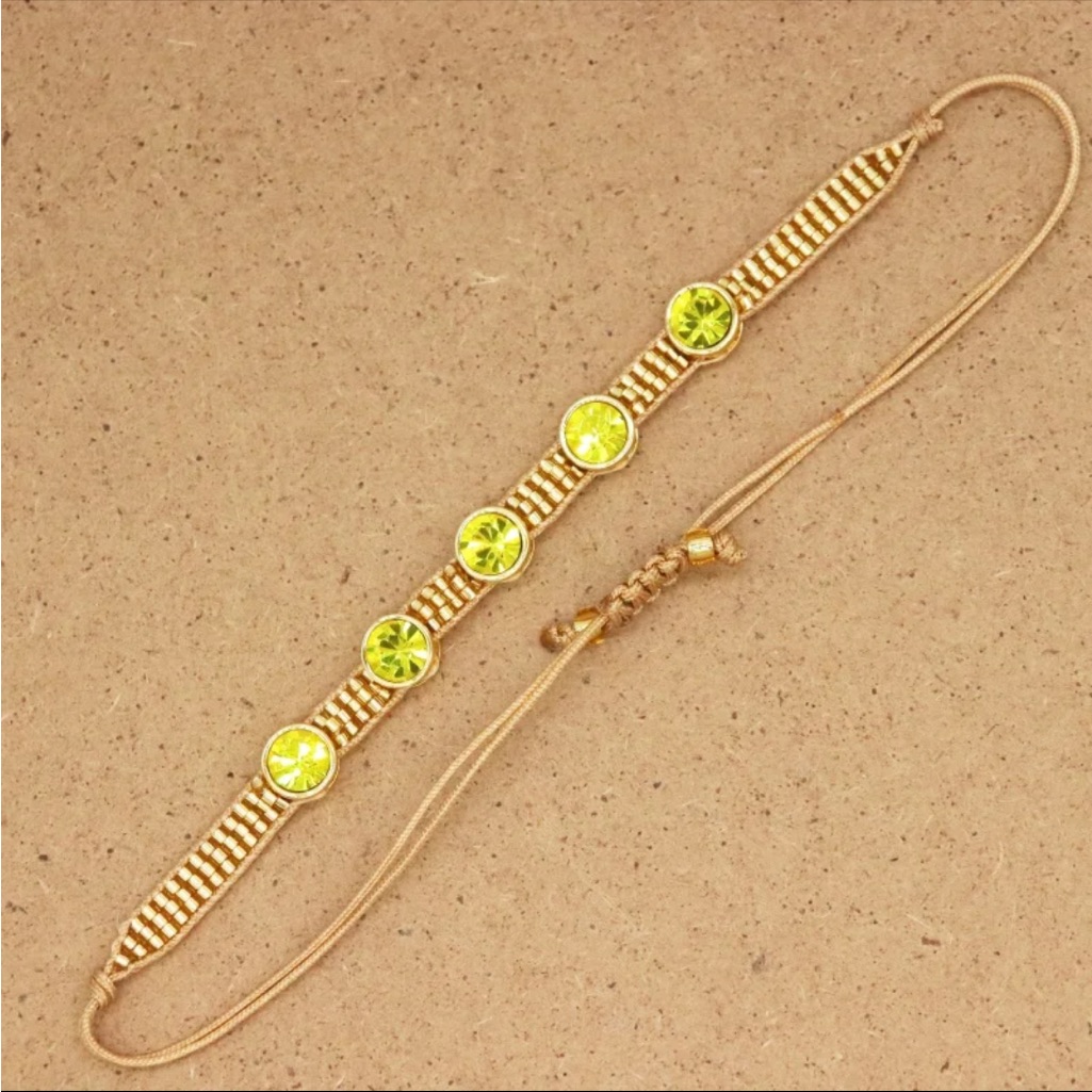 Gold And Neon Gem Studded Miyuki Seed Beaded Bracelet